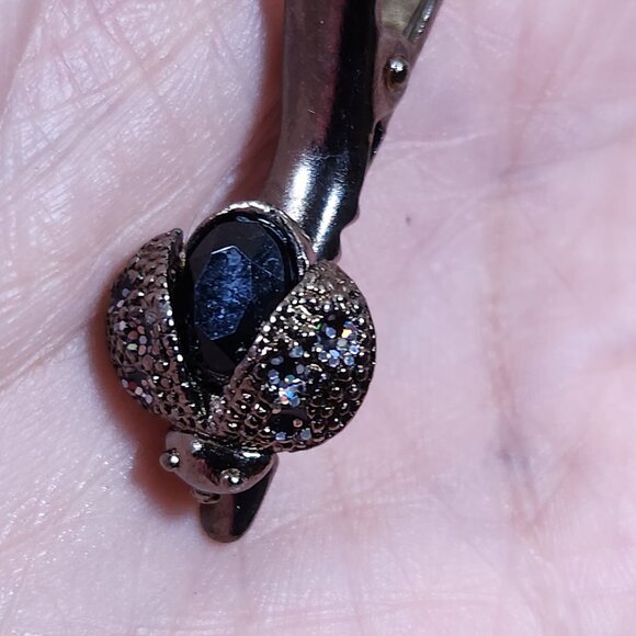 Antique Lady Bug Hair Clip Crystals & Onyx main image 6